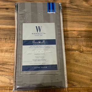 🆕 Wamsutta Grey Striped Euro Sham 🆕